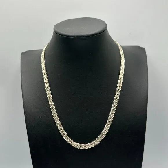 Milor Riccio Chain Necklace Sterling Silver Panther Head Clasp 16.5” 29 Grams - Picture 3 of 11